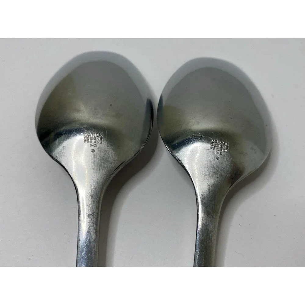 Dansk Variation V Stainless Oval Soup Spoons 8 1/8